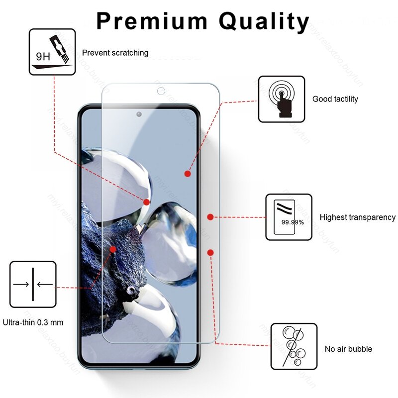 4PCS Full Cover Protective Glass For Xiaomi 12T Xiaomy Xiomi 12 T Mi12T Xiaomi12T Pro Screen Protectors Explosion-proof HD Film