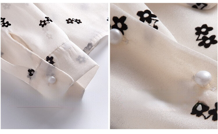 Francês flor arco chiffon camisa feminina novo design sentido na primavera 2022 blusa branca hong kong sabor t, 983a,hai,0317-11