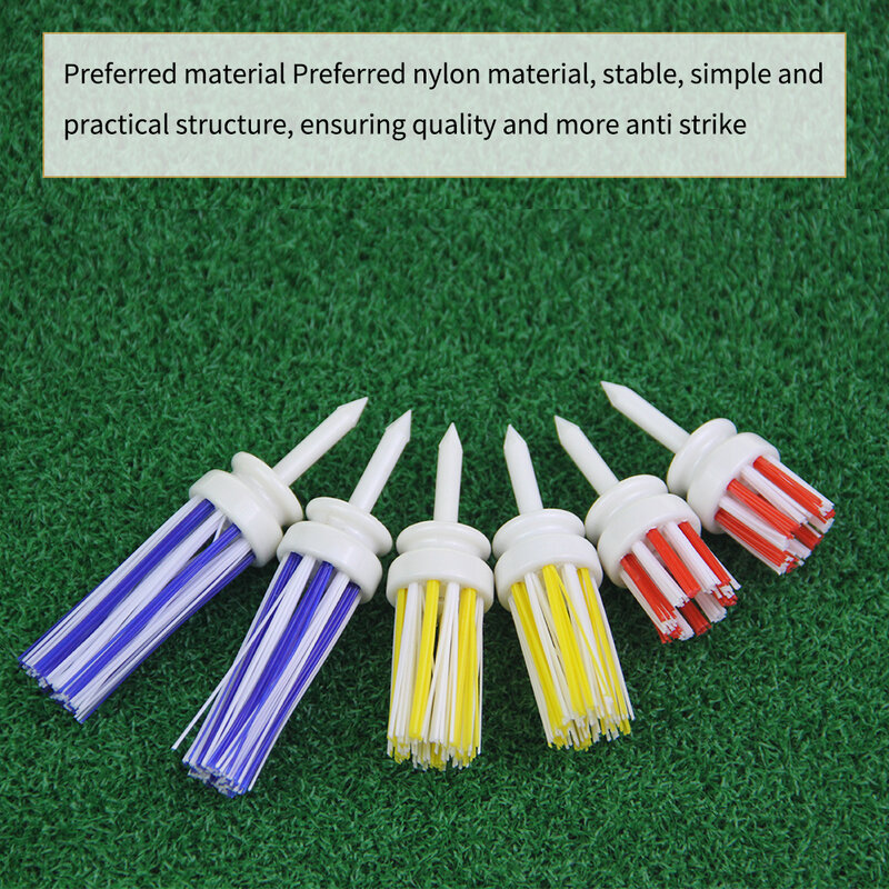 Pack of 6 Golf Tees Professional Fashionable Golfing Golf Wool Planting Nail