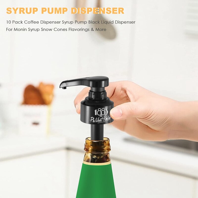 10 Pack Koffie Dispenser Siroop Pomp Black Liquid Dispenser Voor Monin Siroop Sneeuw Kegels Smaakstoffen & Meer
