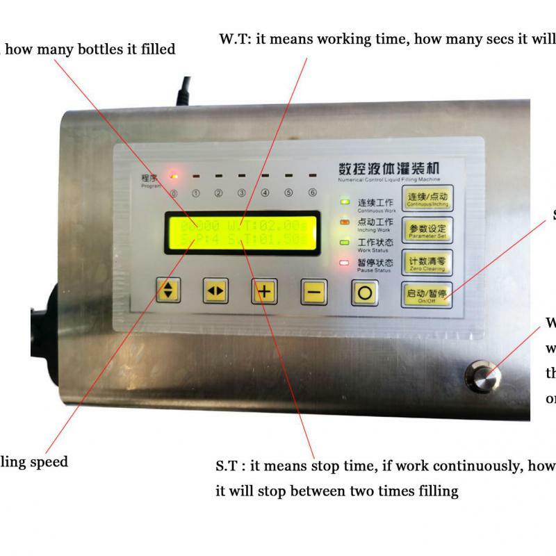 Liquid Filling Machineน้ำดิจิตอลควบคุมเครื่องดื่มมินิจอแสดงผลLCDไฟฟ้าน้ำหอมนมขวดน้ำ 0-4000ml