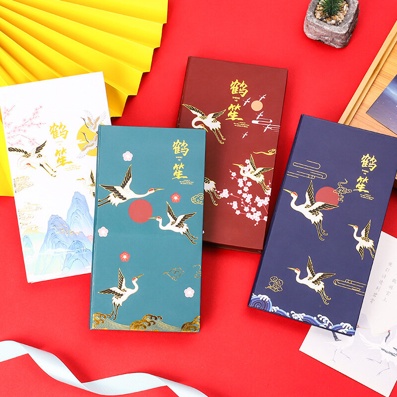 Crane Boxed Hot Stamping Sticky Notes Set Can Stick for Students Message Index Memo Pad Cute School Supplies Office Accessories