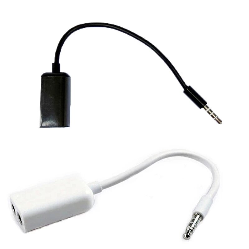 10-100Pcs สีขาว/สีดำ3.5มม.2คู่สายชุดหูฟัง Earbud หูฟังหูฟัง Splitter สำหรับสมาร์ทโฟน