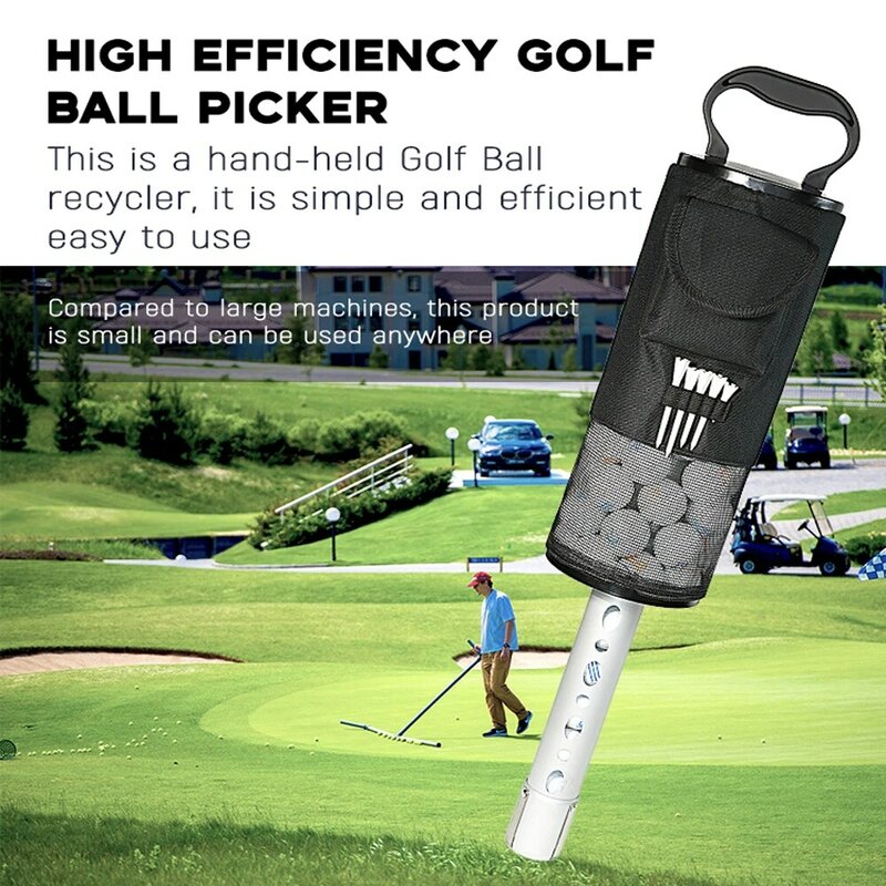 Tas Pemungut Bola Golf Kapasitas Besar Dapat Menyimpan 70 Bola Golf Tas Bola Golf Portabel Aksesori Golf Aloi Aluminium
