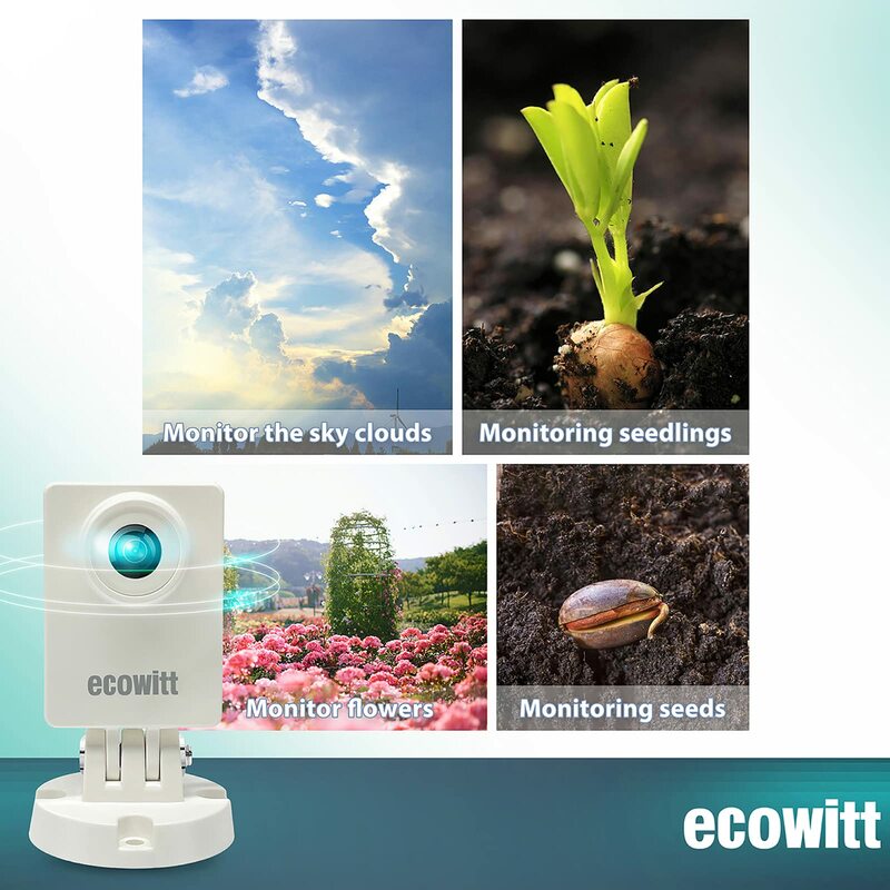 Ecoewitt hp10 WITCam屋外気象カメラ、監視植物成長/天気変更/水レベル変更、ip66、アプリ制御