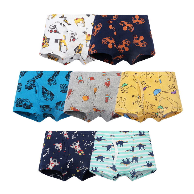 Culottes en coton pour garçons de 3 à 8 ans, Boxer pour petits garçons, sous-vêtements de dessin animé dinosaure, accessoires pour enfants