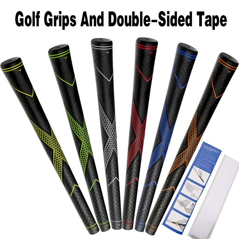 13Pcs Golf Griffe & Doppelseitige Klebe Satz, multi-Farbe Medium Nicht-Slip Gummi Griffe, Mit Starken Doppelseitiges Klebeband Kraft