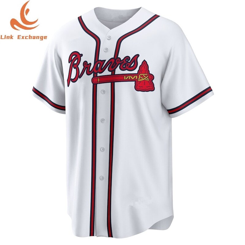 Camiseta de béisbol de alta calidad para hombres, mujeres y niños, camiseta con costuras de Atlanta Braves, nueva