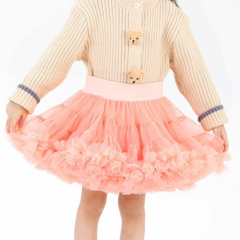 Falda de conejo de segunda generación para mujer, falda de tutú de Color caramelo, minifalda de malla convexa hinchada, ropa interior para niña, novedad de verano