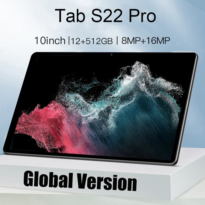 [World Premiere] ใหม่5G แท็บเล็ต Tab S22 Pro Android 10 6GB 128GB 256GB 8800MAh 2K หน้าจอ LCD 10นิ้ว Android Tablete PC