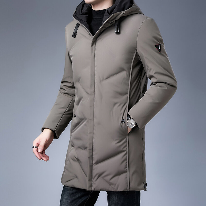 Chaqueta de plumón para hombre, abrigo grueso de alta calidad, cortavientos, informal, de diseñador, a la moda, de invierno