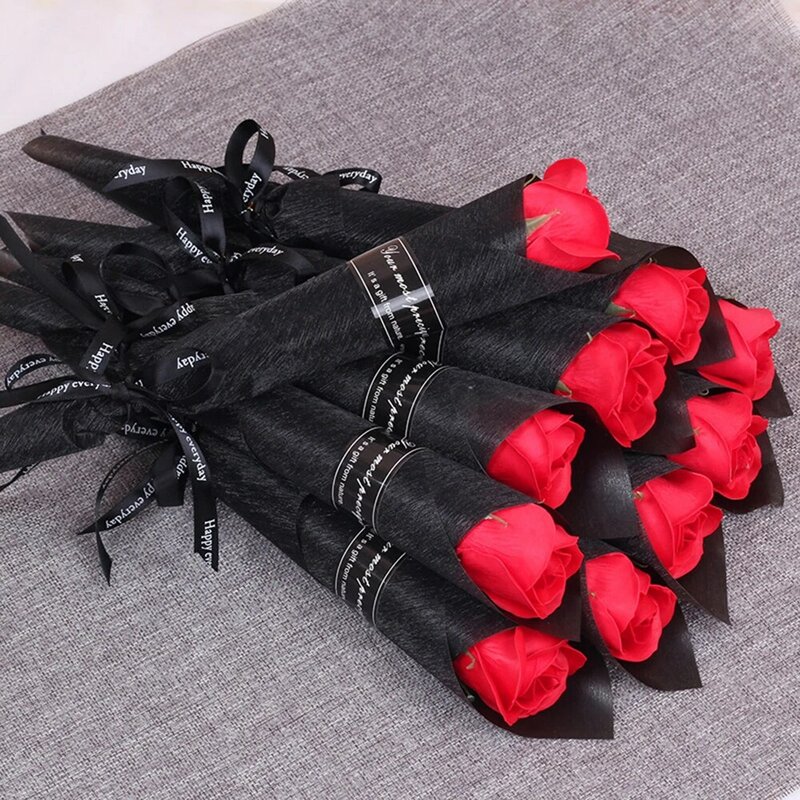 10pc Soap Rose Bouquet Valentines Day Gift Holding Artificial Rose Flowers For Girlfriend Lover Wedding Home Room Decorations