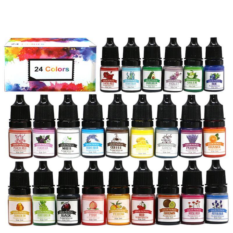 1 Set Diffusie Hars Pigment Kit Art Inkt Alcohol Vloeibare Kleurstof Dye Diy Epoxyhars Mal Sieraden Maken Epoxy Kleur pigment