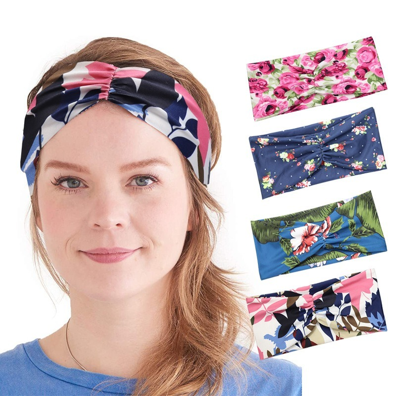 Neue Böhmische Baumwolle Breiten Stirnband für Frauen Cashew Leopard Print Kopftuch Kopftuch Knoten Haarband Kopftuch Mädchen Haar