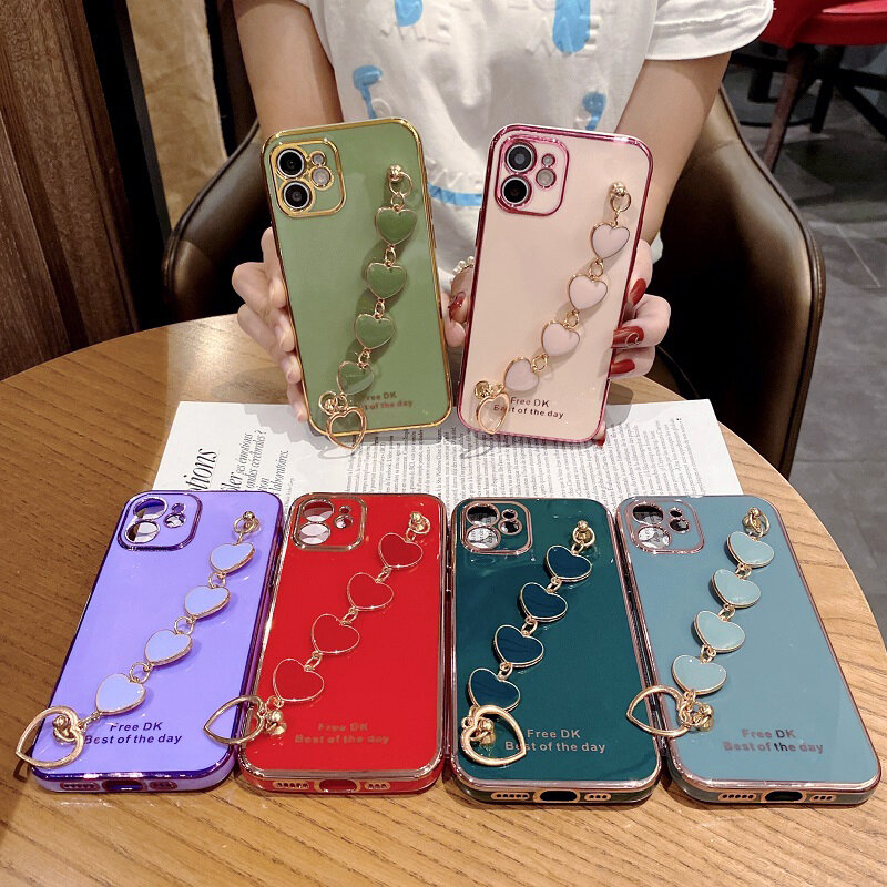 Чехол для телефона с браслетом Love Heart для Xiaomi Redmi Note 11 11S 10 10S 10C 9Pro 9S 9T 9A 9C 8 8T 8Pro Mi11Lite X4Pro, мягкий чехол