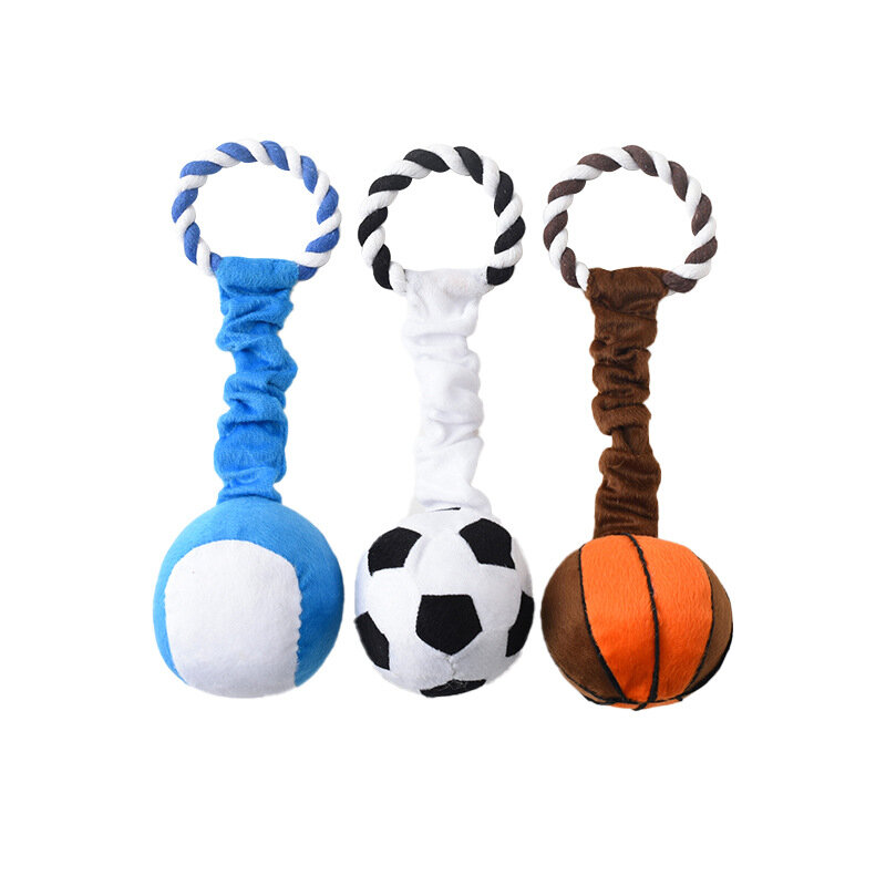 Recheado soando bola cão brinquedos tênis de futebol super macio pano mordida som bola treinamento mascar interativo pet brinquedos suprimentos