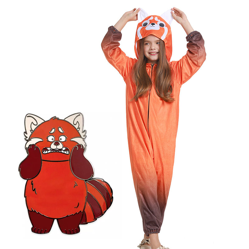 Unisex drehen Panda Cosplay für Kinder rot Waschbär Mei Kostüm für Mädchen