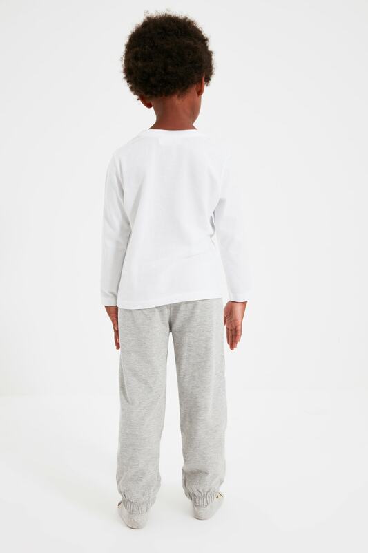 Trendyol Gedrukt Mannelijke Kind Gebreide Pyjama Set TKDAW22PT0065