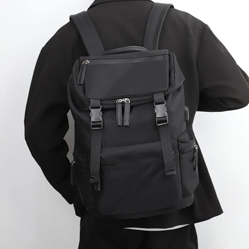 YILIAN-mochila de alta calidad para hombre, resistente al agua, de marca de lujo, de diseñador, negra, para ciudad de negocios