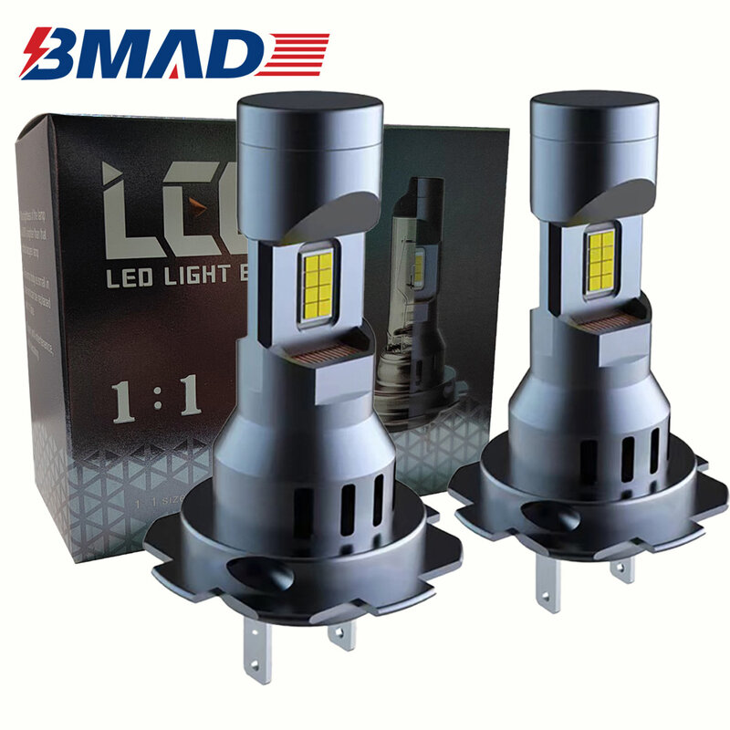 BMAD-bombilla LED H7 Turbo para coche, lámpara de cabeza pequeña de 20000Lm, 3570 CSP, inalámbrica, 6000K, 12V, 2 piezas, 70W