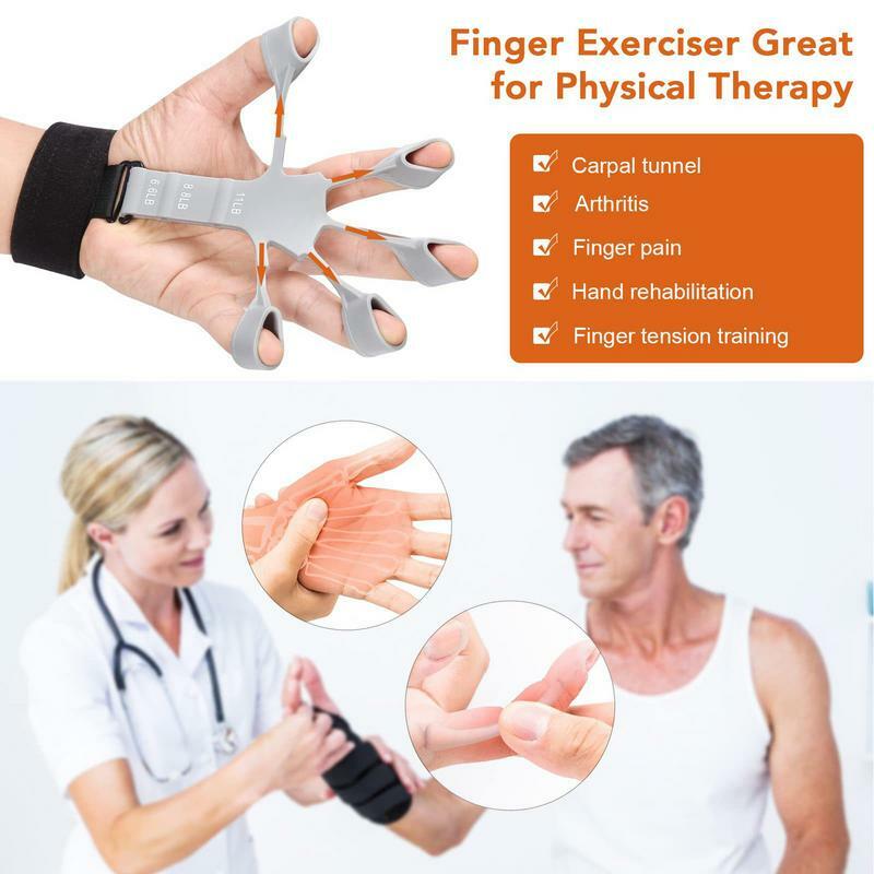 손가락 그리퍼 기타 손가락 운동기, 6 단계 저항 회복, 물리적 도구, 환자용 손 강화기