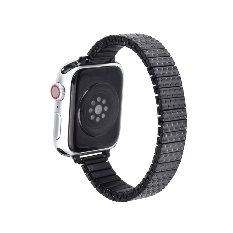 Pulseira de aço inoxidável magro para apple watch band 44mm 45mm 42mm 41mm 38mm 40mm elasticidade pulseiras iwatch 3 4 5 6 se 7