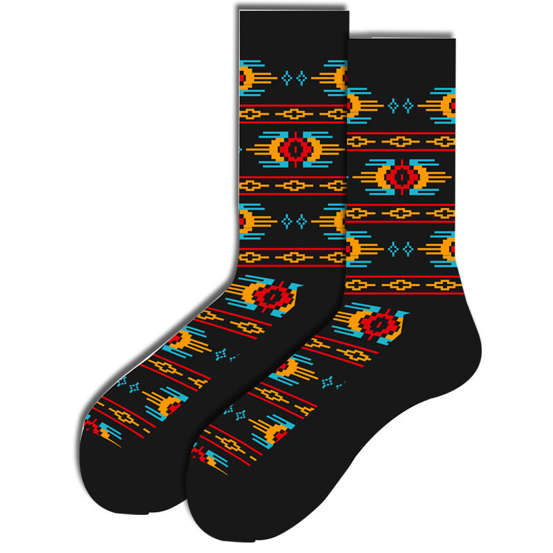 New Geometric Socks Ethnic Style Men's Socks Square Socks Street Tide Socks Women's Socks mens  socks