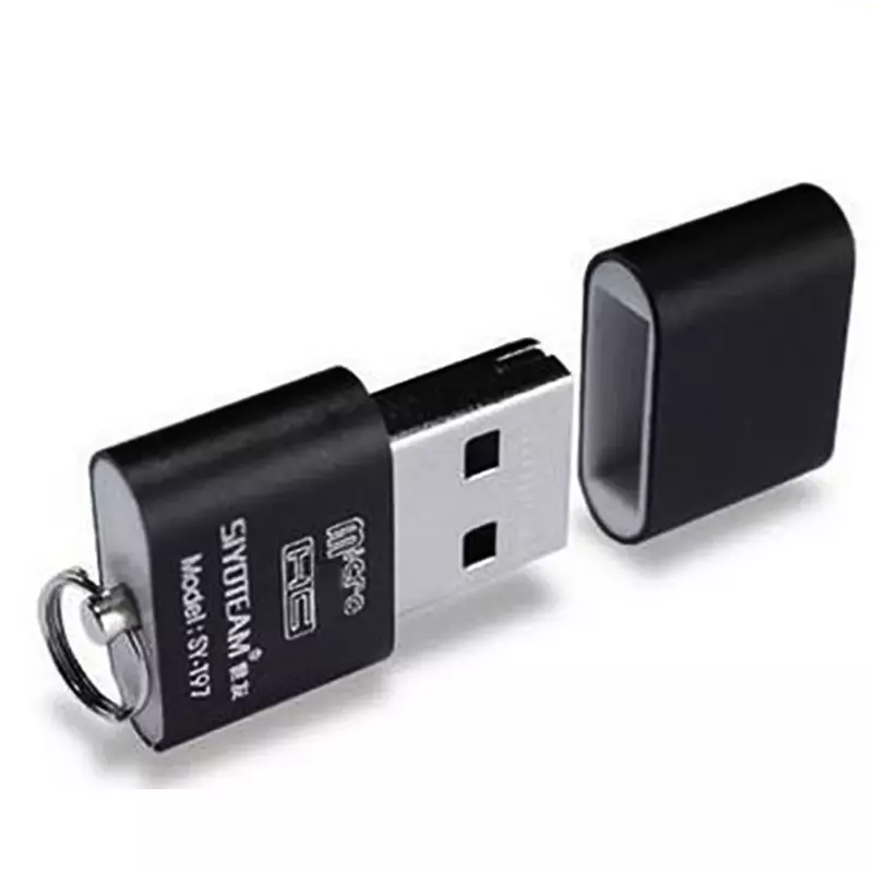 Anti-pérdida para TF práctico MICRO ordenador lector de tarjetas Mini portátil USB 2,0 Plug And Play Metal de alta velocidad ligero