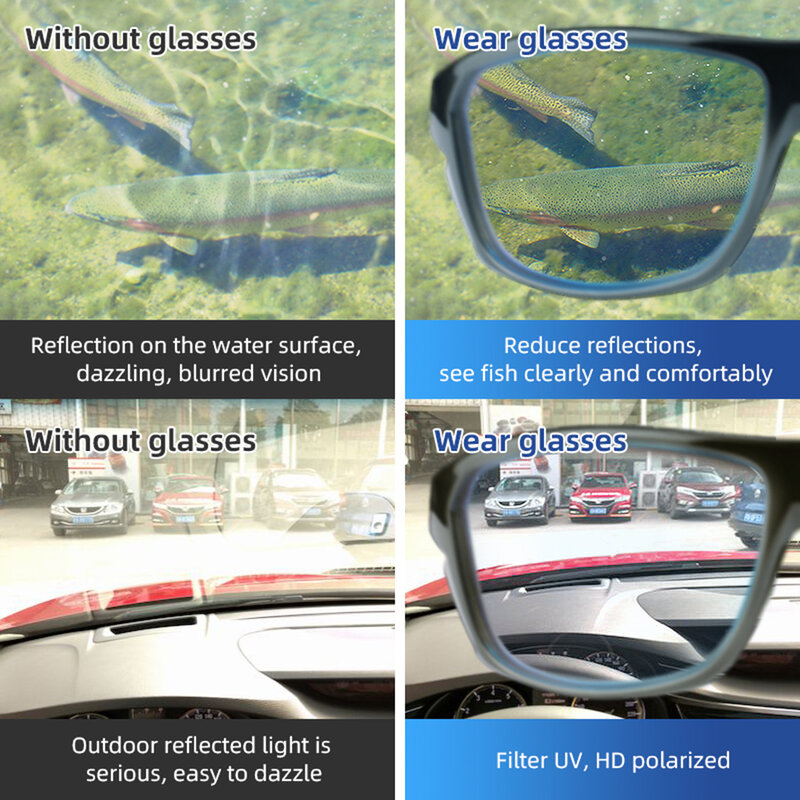 RUNCL-óculos de sol polarizados para homens e mulheres, Cleon Fishing Eyewear, condução, ciclismo, camping, UV400, HD, água salgada-resistente