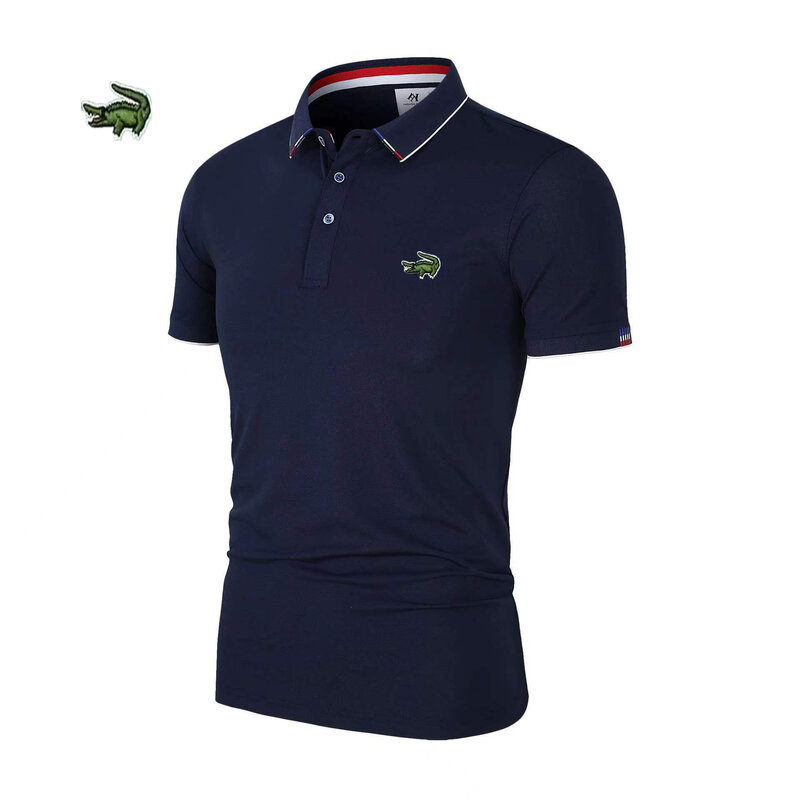 2023 nuova Polo maschile di marca camicie di colore solido ad asciugatura rapida risvolto magliette maschili T-Shirt Polo uomo per top maschili