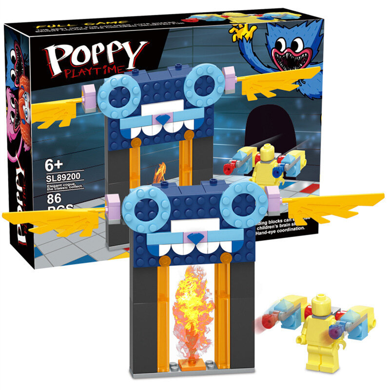 4in1 conjunto blocos de construção huggy wuggy poppy playtime anime jogo personagem modelo brinquedo blocos de construção presente das crianças