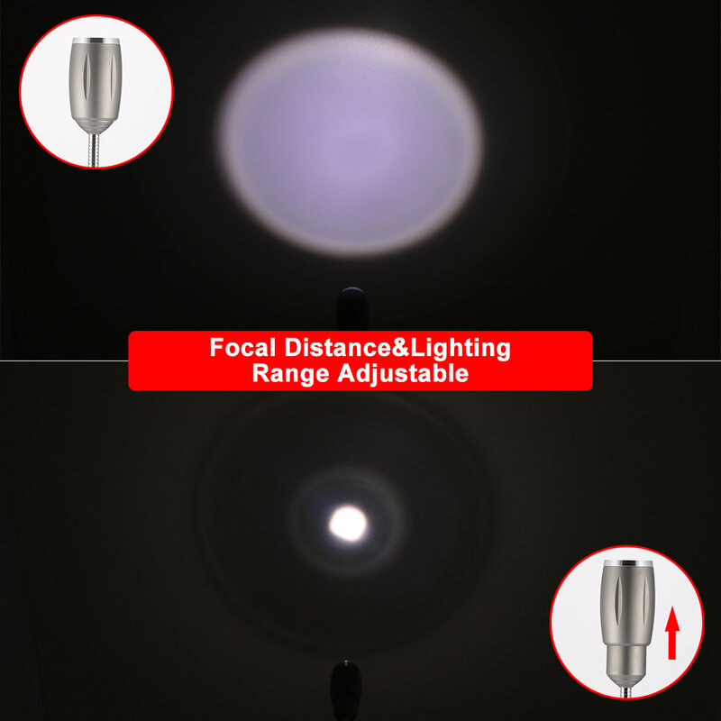 Recarregável led lanterna dobrável luz de trabalho churrasqueira 3 modos iluminação zoom à prova dwaterproof água luz acampamento com ímã cauda