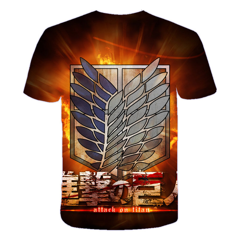 Anime Attack on Titan T Shirt Levi 3-19 Years 3d Print Polyester Shirt Boys Girls Attack on Titan Charm Fit 2022