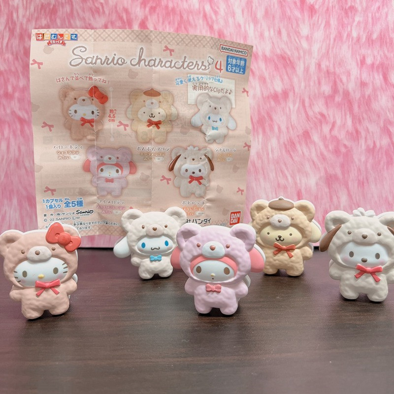 Sanrio Gashapon Капсульная игрушка милая Hello Kitty коричная Мелодия полако медведь модель платья зажим Настольный Декор детские подарки