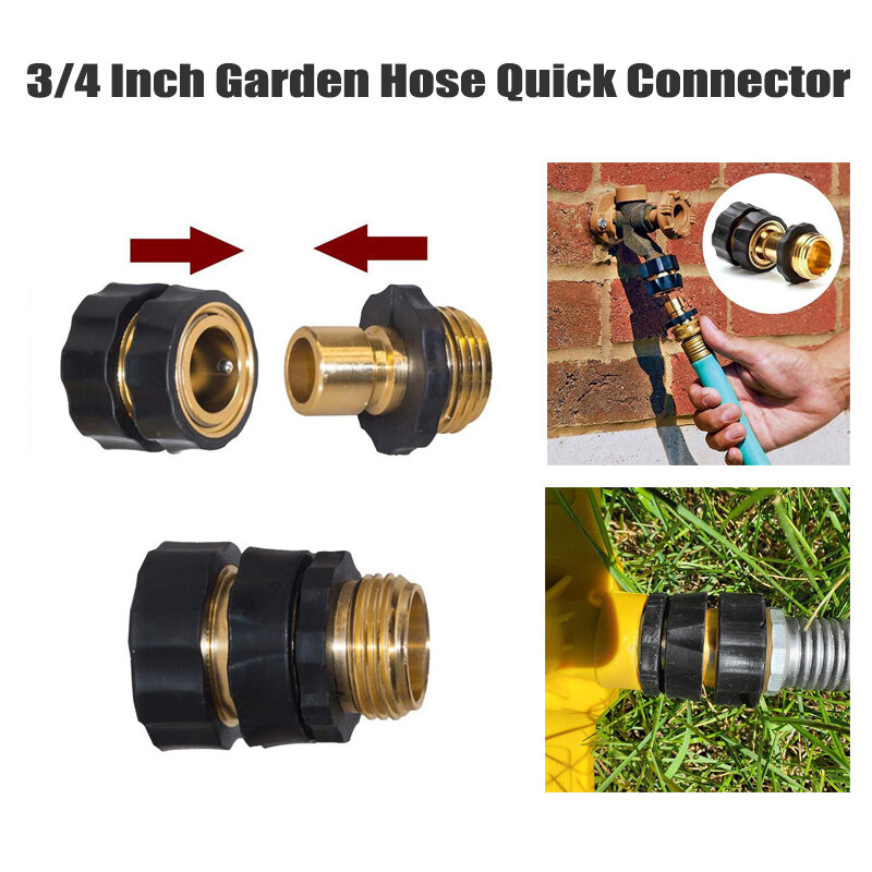3/4 Inch Male And Female Set Universal Garden Hose Fitting Quick Connector Male To Female Hose Adapter Garden Hose Connector