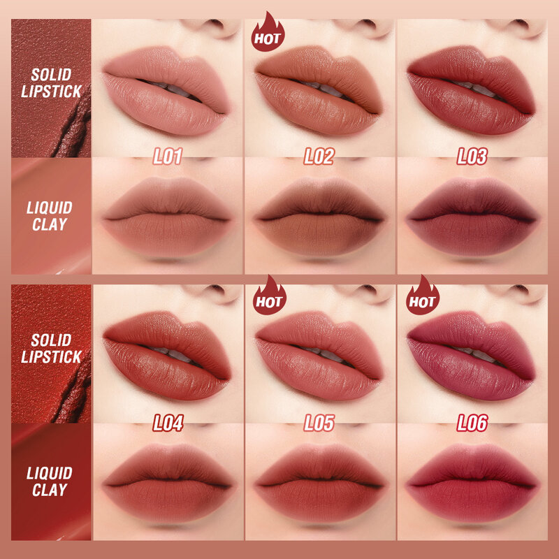 O.TWO.O 12 สีแต่งหน้าลิปสติก Lip Gloss ลิปกลอสยาวนานชุ่มชื้นเครื่องสำอางลิปสติก Red Lip Matte ลิปสติก