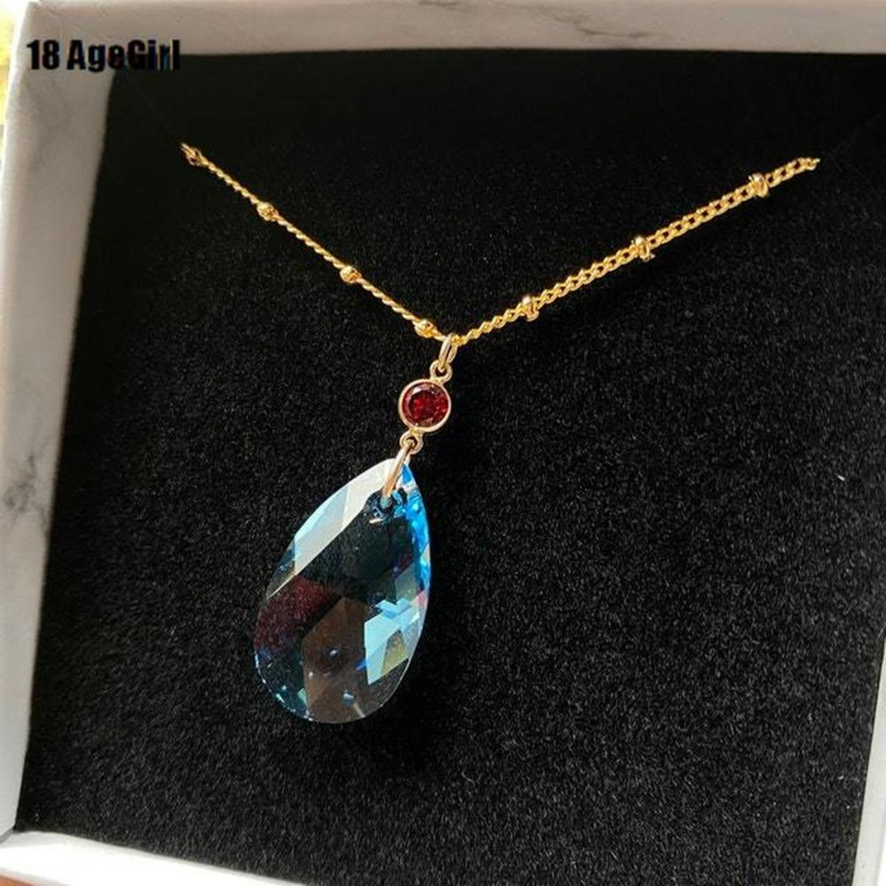 Ожерелье, вдохновленное движущимся замком Howls, ожерелье Hauru, ожерелье с голубым австрийским кристаллом, аниме косплей ожерелье, аниме ювелир...