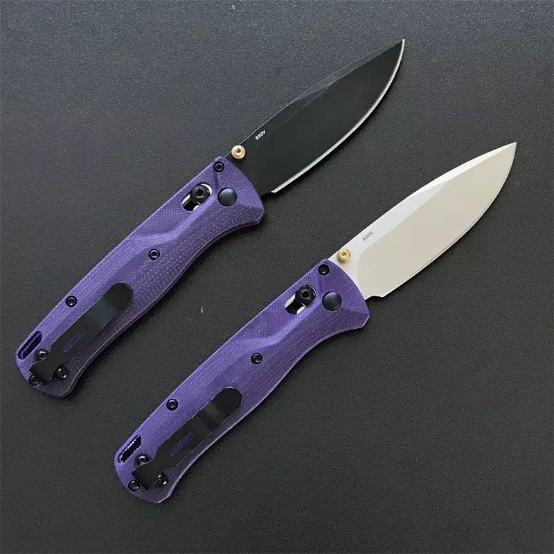 Manico rosa G10 coltello pieghevole da banco 535 Bugout coltelli da tasca per difesa di sicurezza da campeggio all'aperto