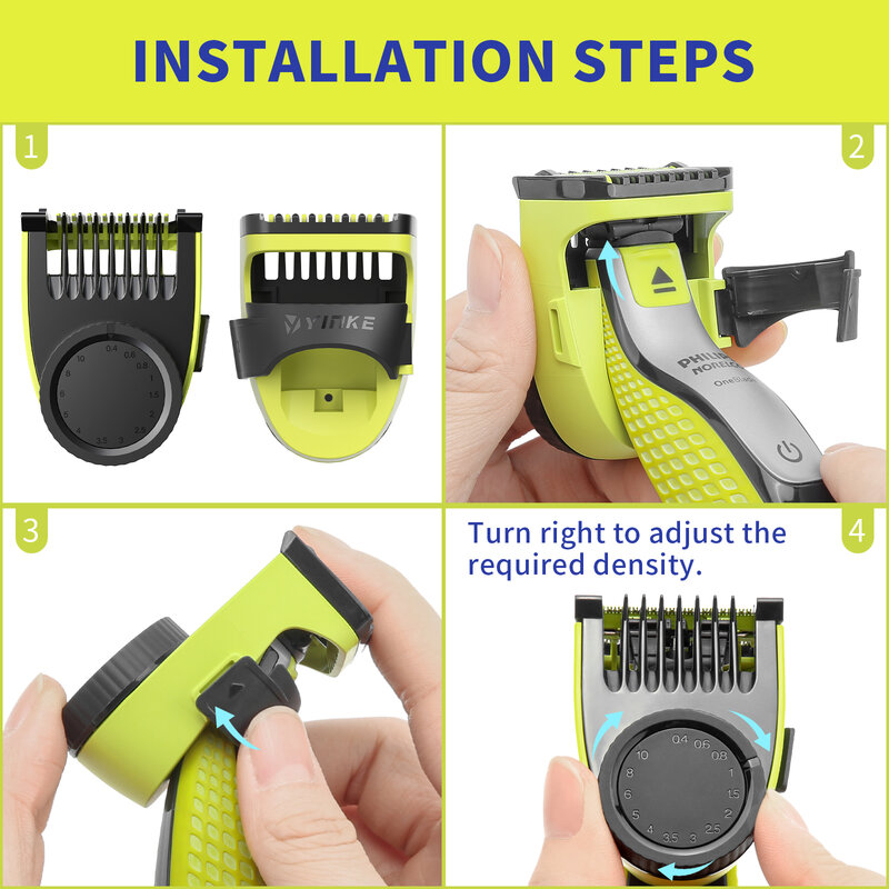 YINKE Guide Comb Guards for Philips One Blade QP2520 QP2530 QP2630 Electric Trimmer Shaver 14-length Adjustable Replacement