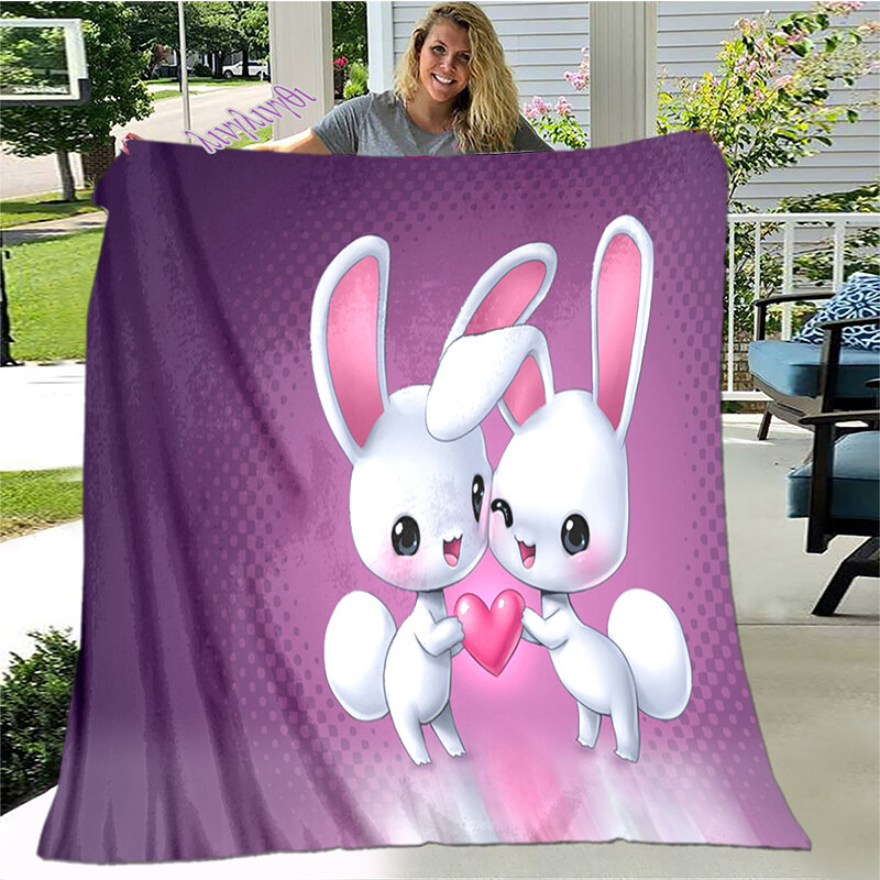 Cartoon Cute Lovely Creative Custom Printed Blanket Super Soft Flannel Sofa Bed Yoga Blanket