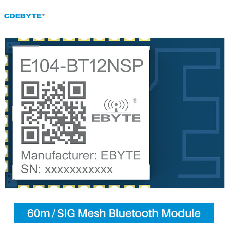 TLSR8253F512 BLE 2.4GHz Modul Jaringan SIG Nirkabel 10dBm PCB SMD CDEBYTE E104-BT12NSP UART GFSK IoT Remote Control