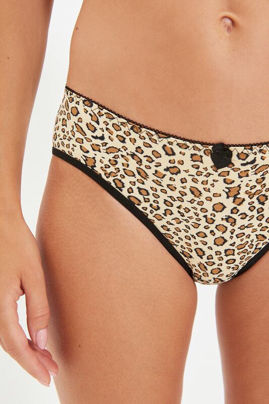 Trendyol – culotte imprimée léopard, 2'li, emballée, pour femmes
