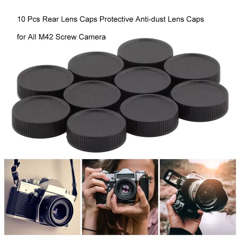 10 sztuk/partia tylna Len Cap pokrywa ochronna przeciwpyłowe czapki obiektywu dla wszystkich M42 42mm śruba kamery