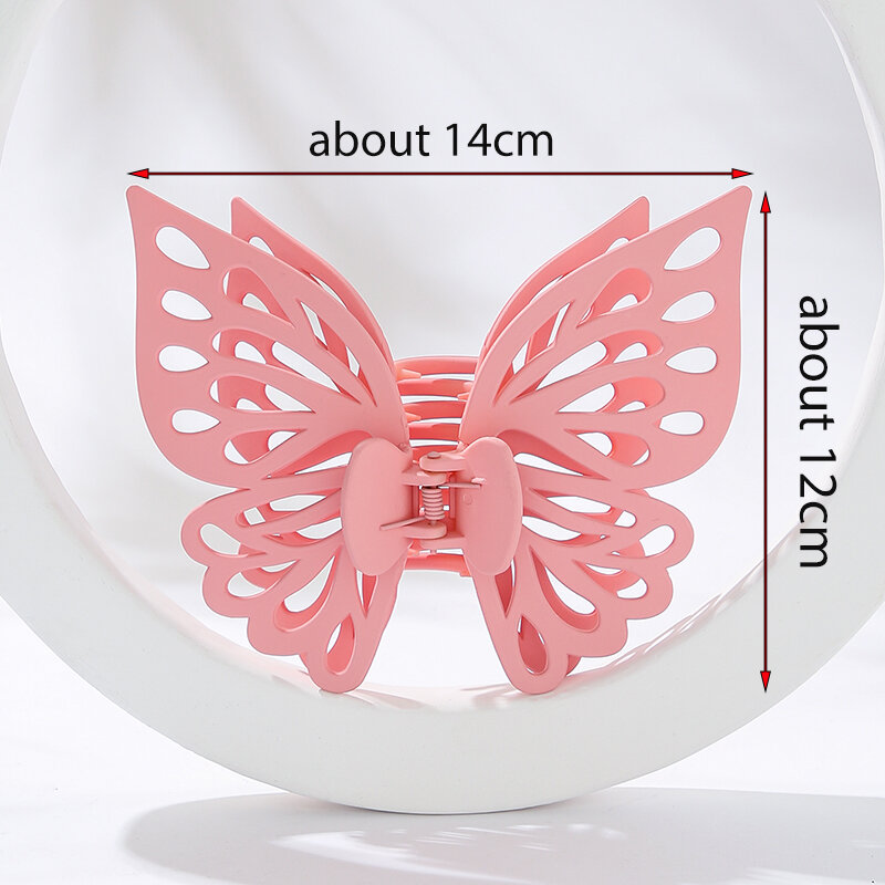 Fashion Women Large Butterfly Hair Claw Clips Solid Hollow Hair Clip Acrylic Bath Barrettes for Girls Sweet Hair Accessories