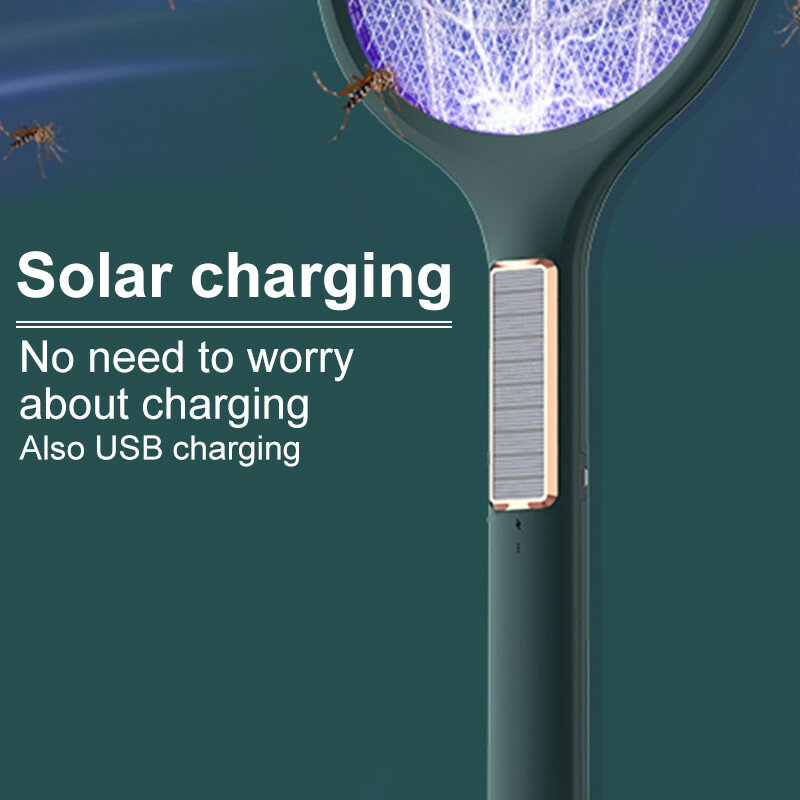 Lampe anti-moustiques à énergie solaire, piège à moustiques Intelligent, Rechargeable par USB, choc électrique