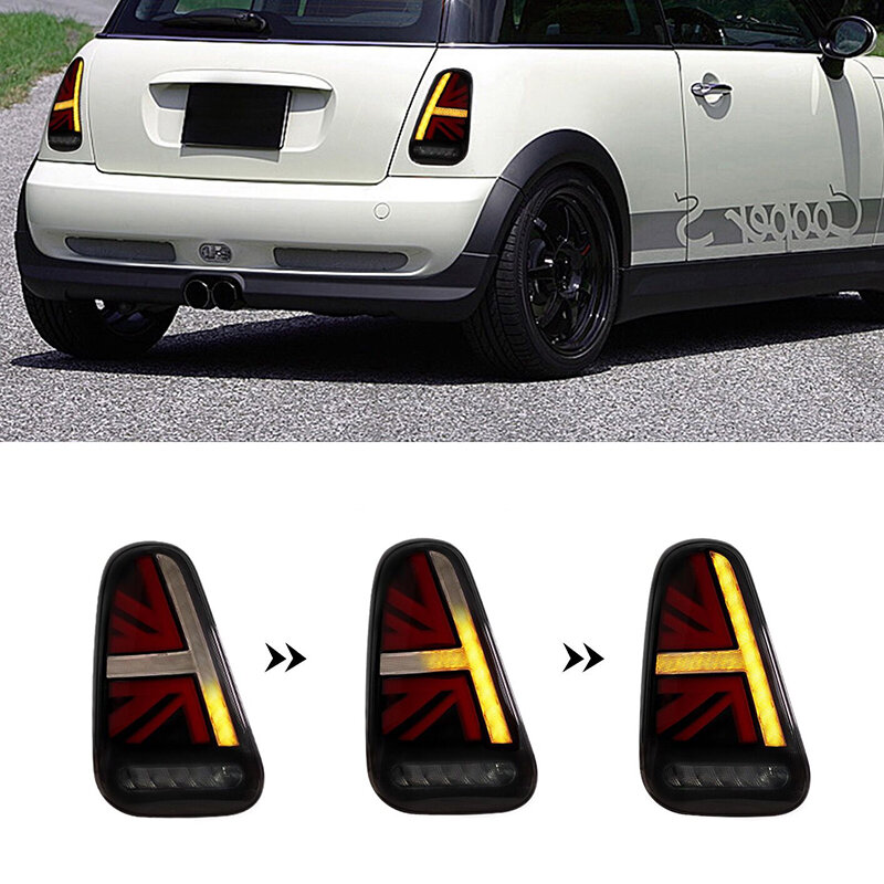 2022 Newest Car Taillights For BMW MINI Coopers R50 R52 R53 2001-2007 Rear LED DRL Moving Turn Signal Brake Tail Lamps Lights