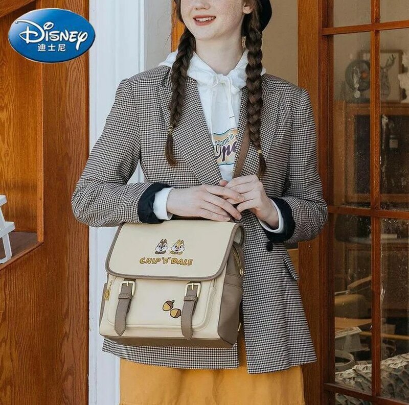 Disney original 2022 novo luxo mochila feminina moda grande capacidade de viagem saco de armazenamento multifuncional estudante bolsa de ombro