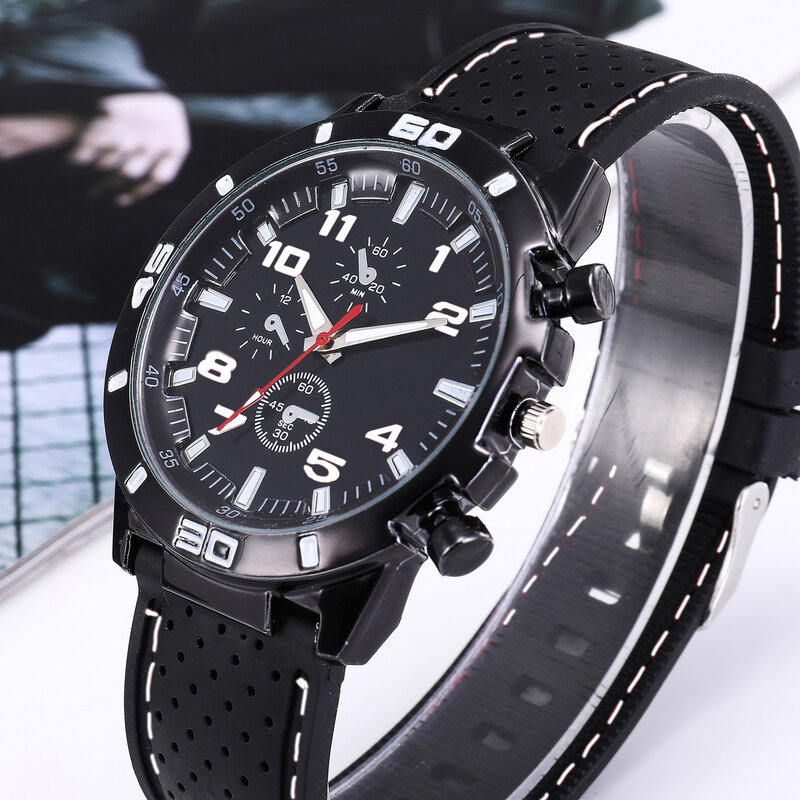 Reloj deportivo de silicona para hombre, moderno, de cuarzo, para negocios, de la suerte