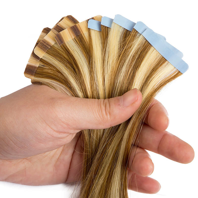 Prosta taśma WXMY z doczepy z ludzkich włosów naturalnej bezszwowej taśmy wątkowej we włosach 2 g/sztuk 2.5 g/sztuk wielokolorowy Remy ludzkich włosów