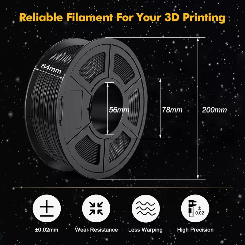 جديد خيوط PLA ألياف الكربون طابعة سوداء ثلاثية الأبعاد PETG PLA الرخام الخشب خيوط 1.75 مللي متر 5 كجم عالية معامل المواد عبوات لتقوم بها بنفسك هدية